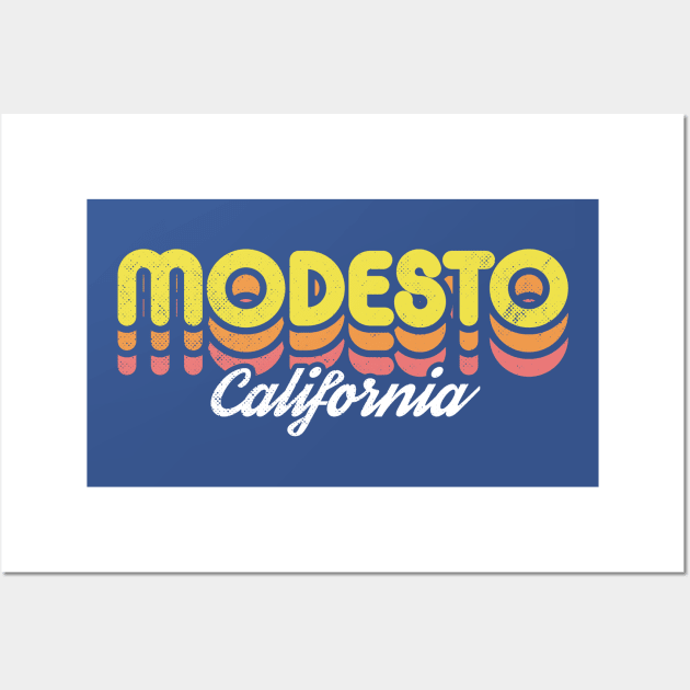 Retro Modesto California Wall Art by rojakdesigns